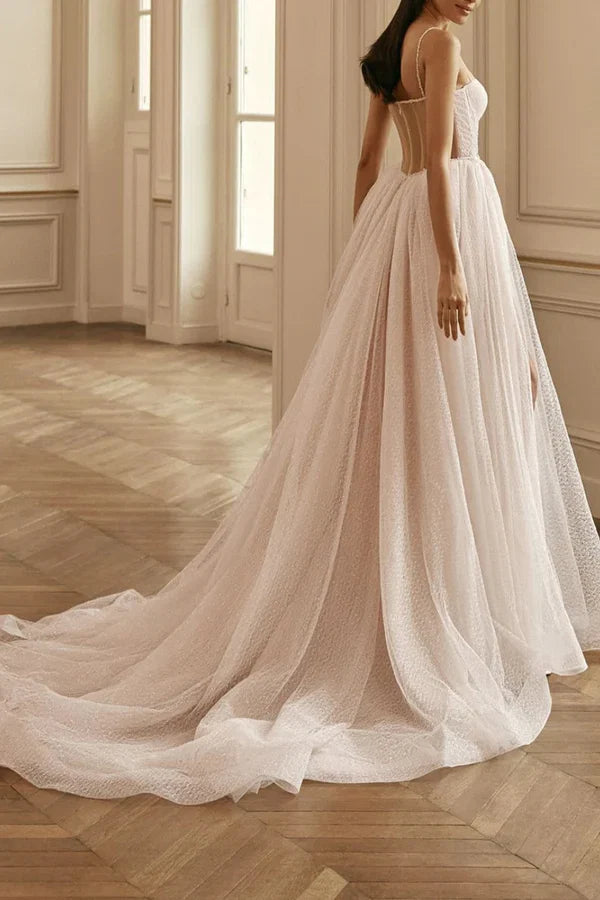 A-Line High Slit Wedding Dress - Chloe Dress