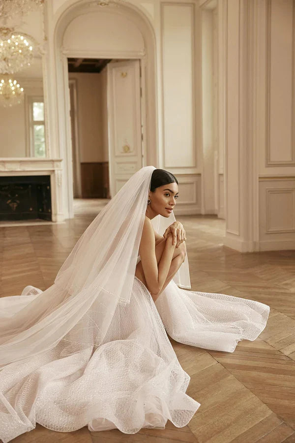 A-Line High Slit Wedding Dress - Chloe Dress