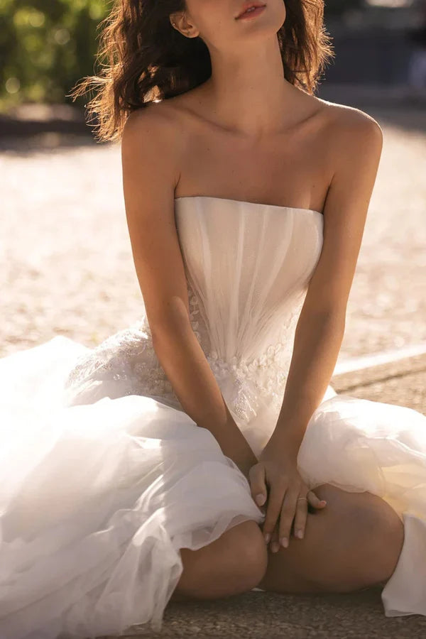 Strapless Lace Wedding Dress - Chloe Dress