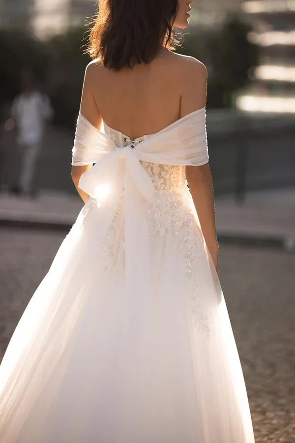 Strapless Lace Wedding Dress - Chloe Dress