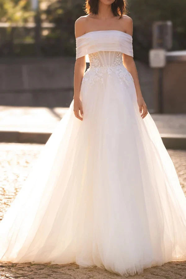 Strapless Lace Wedding Dress - Chloe Dress