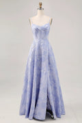 Lavender A-Line Spaghetti Strap Floor-Length Dress - Chloe Dress