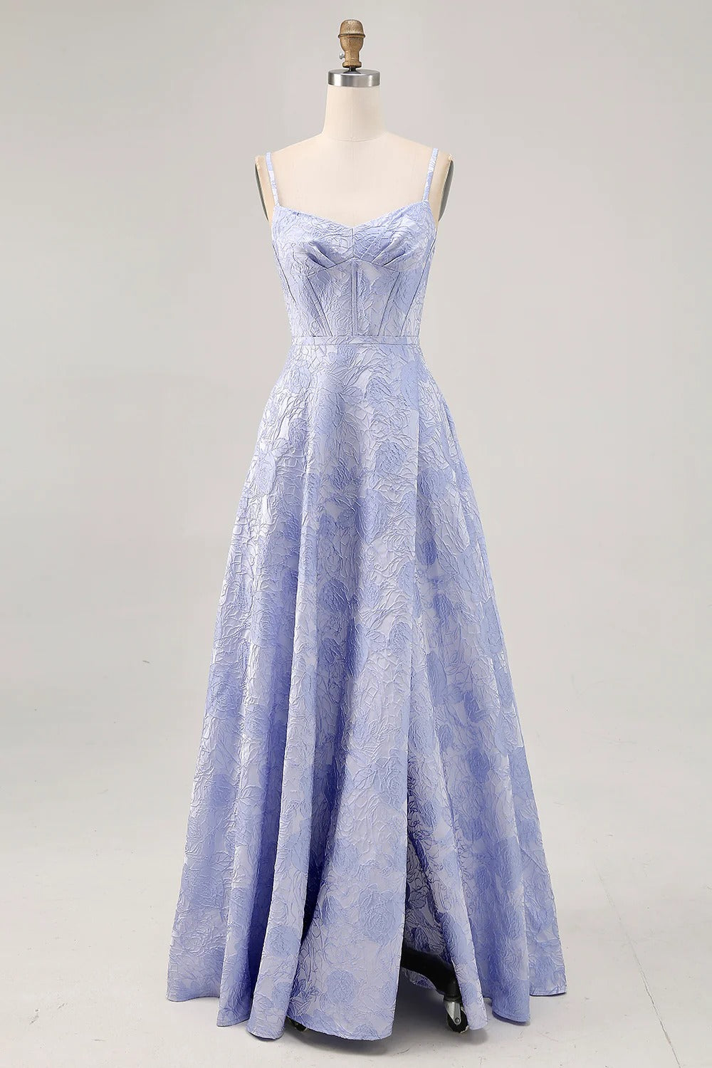 Lavender A-Line Spaghetti Strap Floor-Length Dress - Chloe Dress