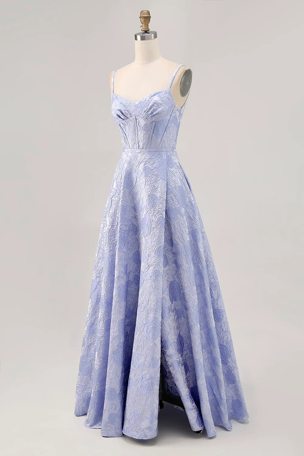 Lavender A-Line Spaghetti Strap Floor-Length Dress - Chloe Dress
