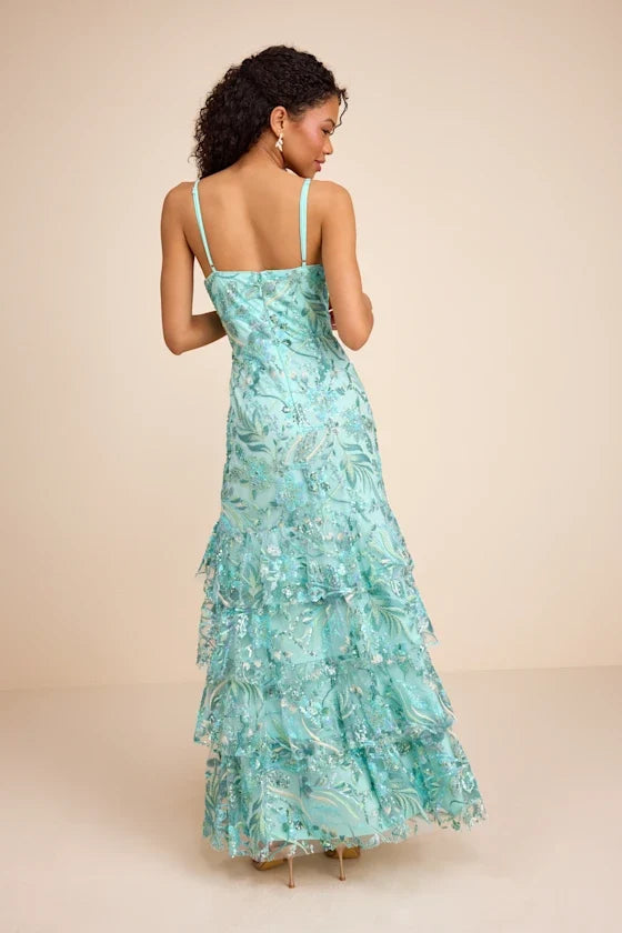 Mint Mermaid Sweetheart Sequin Floor-Length Prom Dress - Chloe Dress