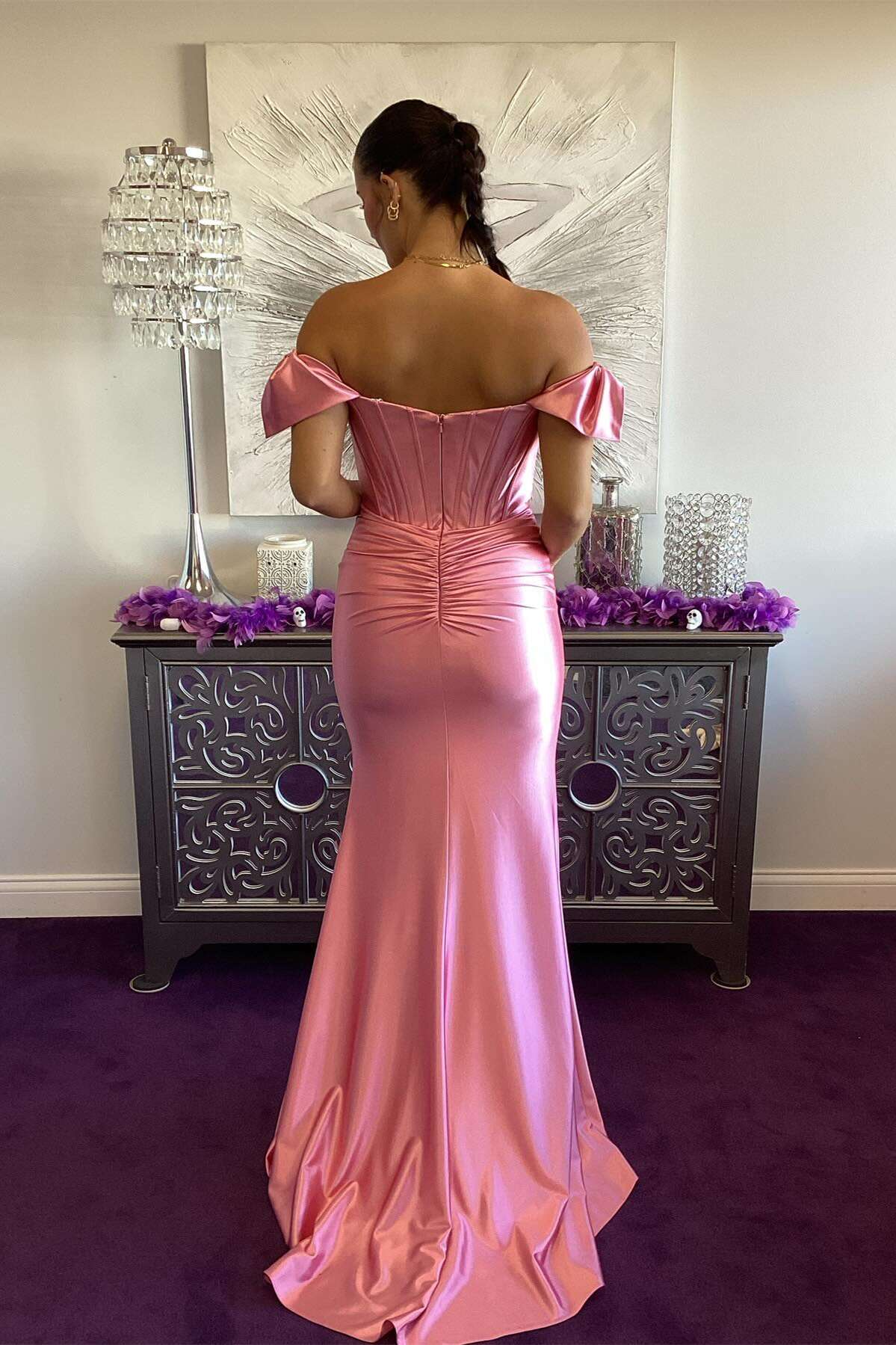 Yellow V-Neck Sleeveless High Slit Evening Dress - Chloe Dress