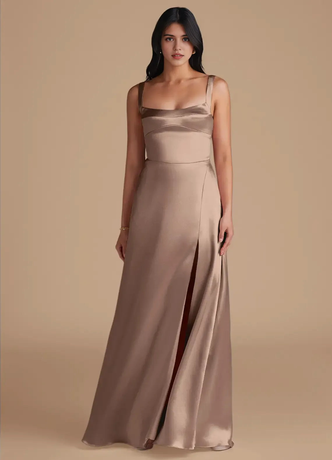 A-Line Square Neck Sleeveless Floor-Length Wedding Dress - Chloe Dress