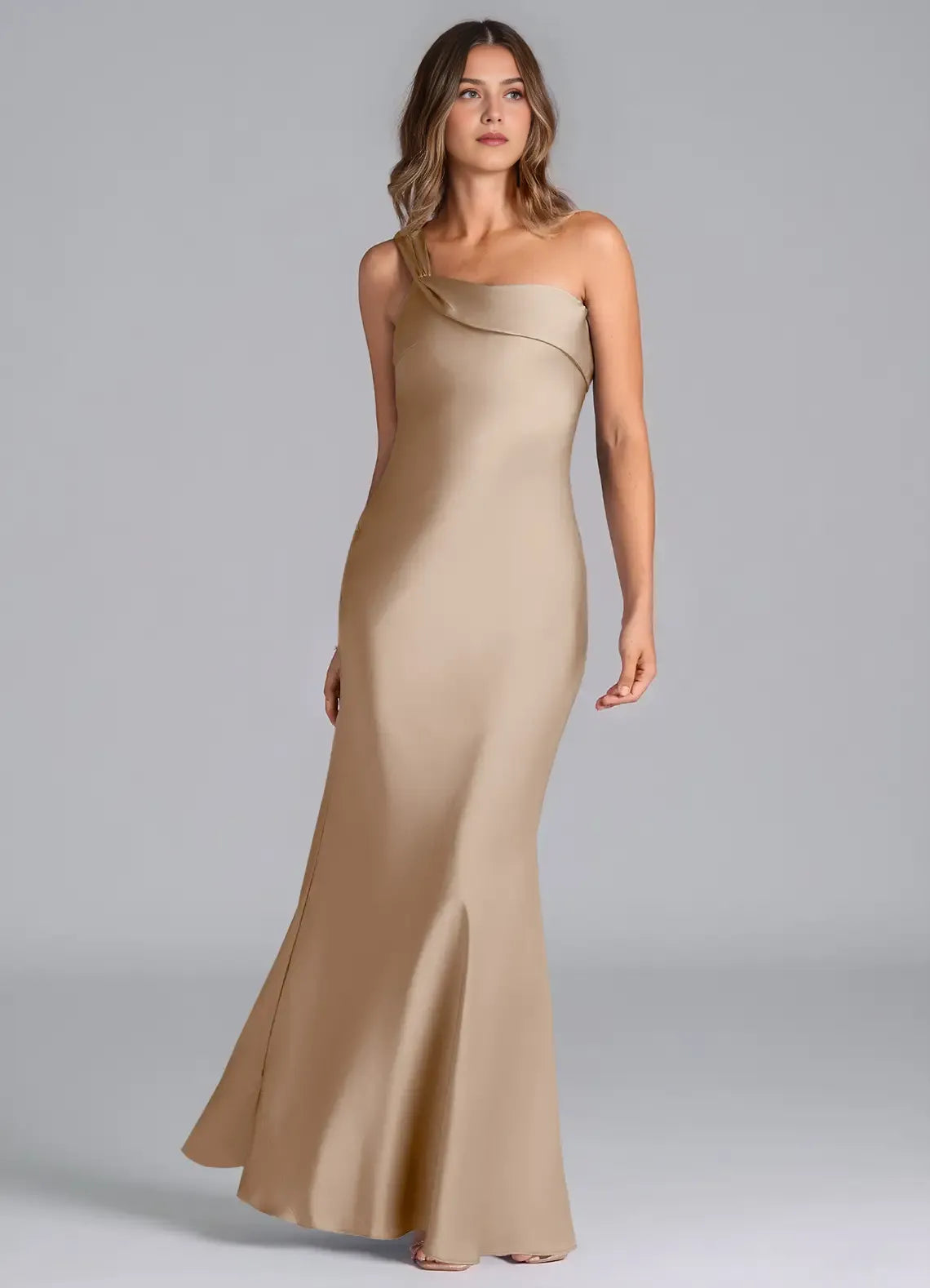 Mermaid One-Shoulder Sleeveless Floor-Length Wedding Dress - Chloe Dress