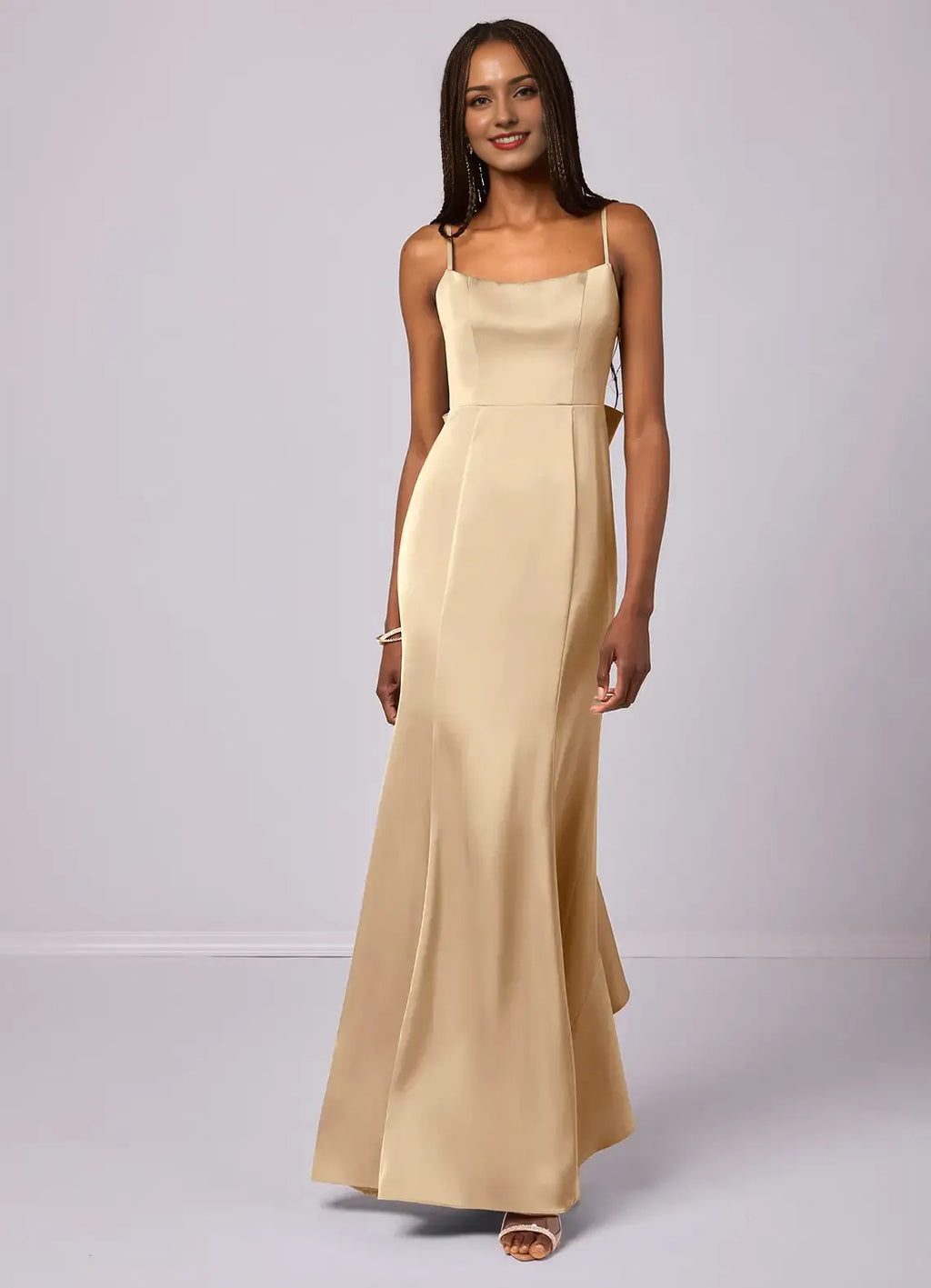 Mermaid Spaghetti Strap Satin Floor-Length Wedding Dress - Chloe Dress