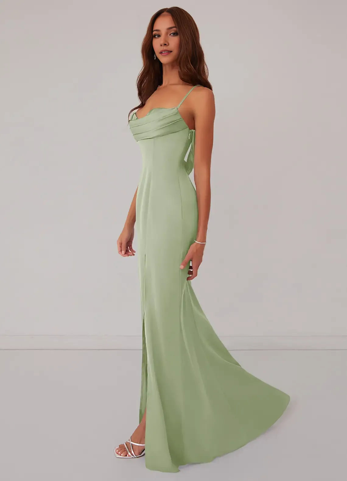 Mermaid Sweetheart Satin Lace-Up Back Floor-Length Wedding Dress - Chloe Dress