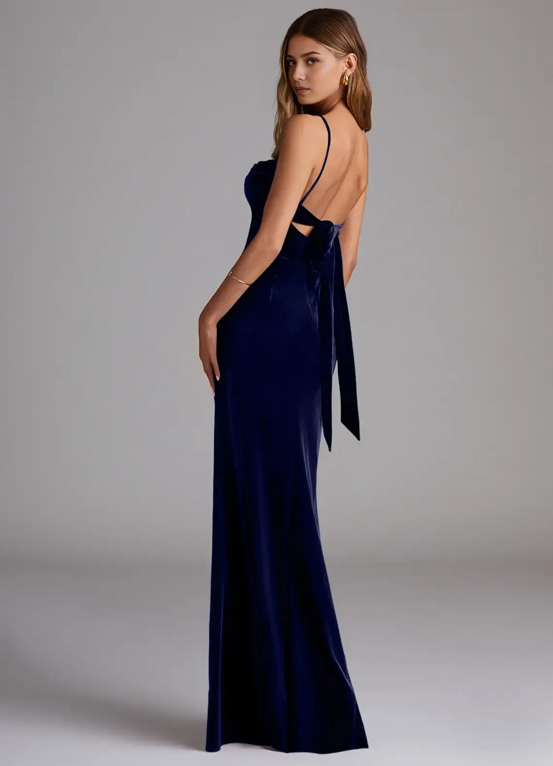 Sheath Square Neck Sleeveless Floor-Length Wedding Dress - Chloe Dress