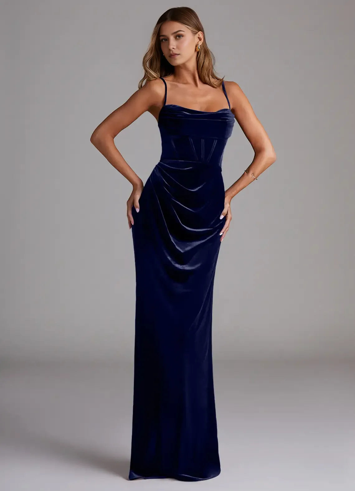 Sheath Square Neck Sleeveless Floor-Length Wedding Dress - Chloe Dress
