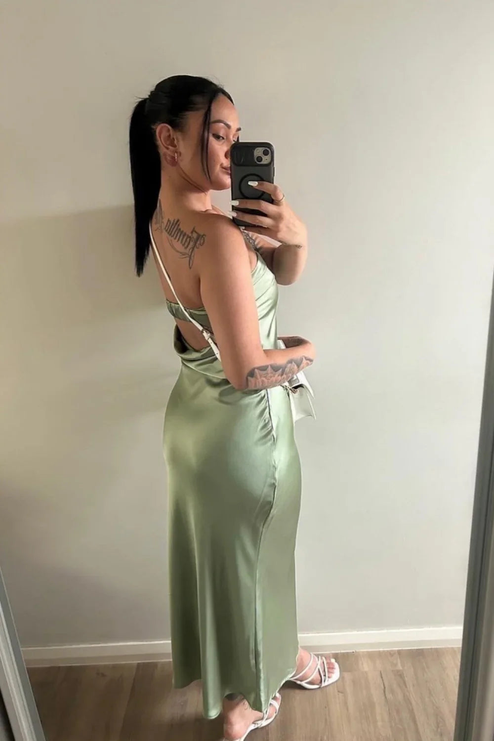 Strapless Satin Cutout Floor-Length Prom Dress - Chloe Dress