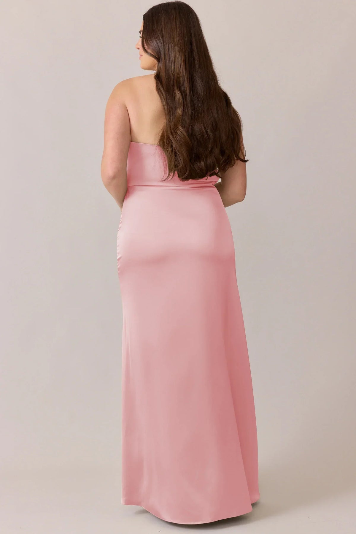 Mermaid Strapless Satin High Slit Floor-Length Wedding Dress - Chloe Dress
