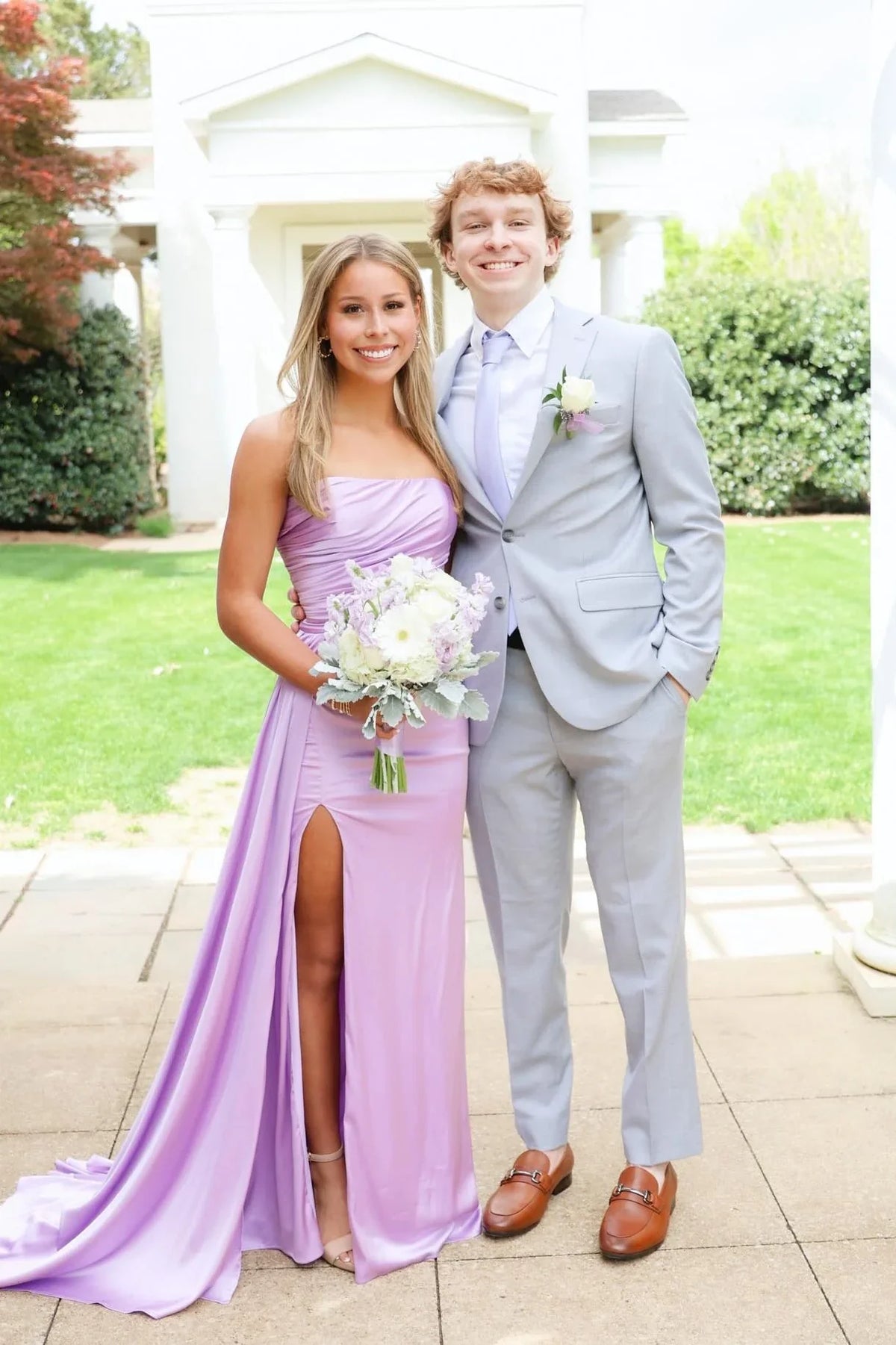 Mermaid Sweetheart Satin High Slit Prom Dress - Chloe Dress