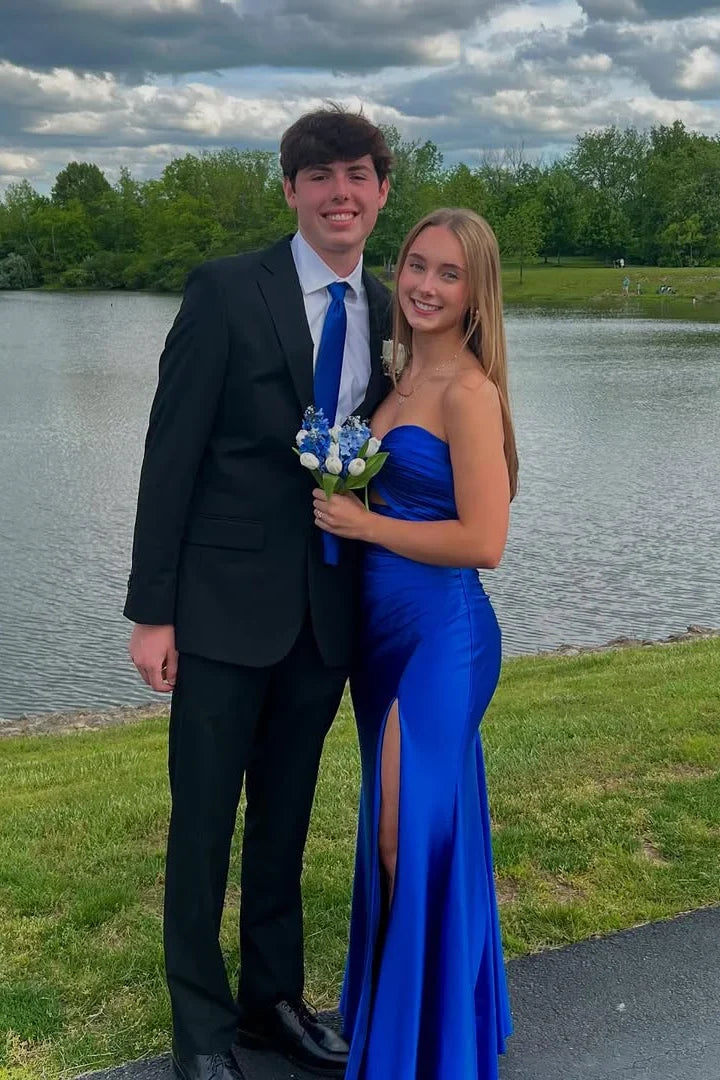 Mermaid Sweetheart Satin High Slit Floor-Length Prom Dress - Chloe Dress