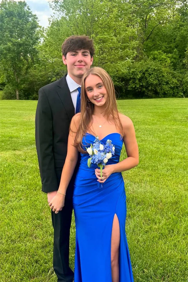 Mermaid Sweetheart Satin High Slit Floor-Length Prom Dress - Chloe Dress