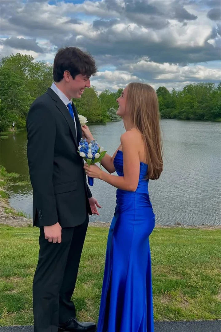 Mermaid Sweetheart Satin High Slit Floor-Length Prom Dress - Chloe Dress