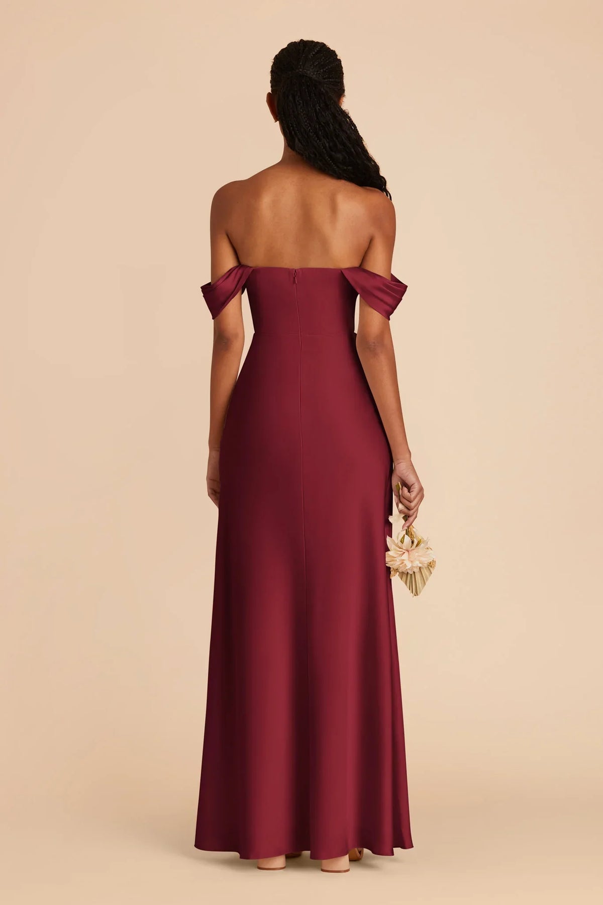 Spaghetti Strap Satin Open Back Floor-Length Wedding Dress - Chloe Dress