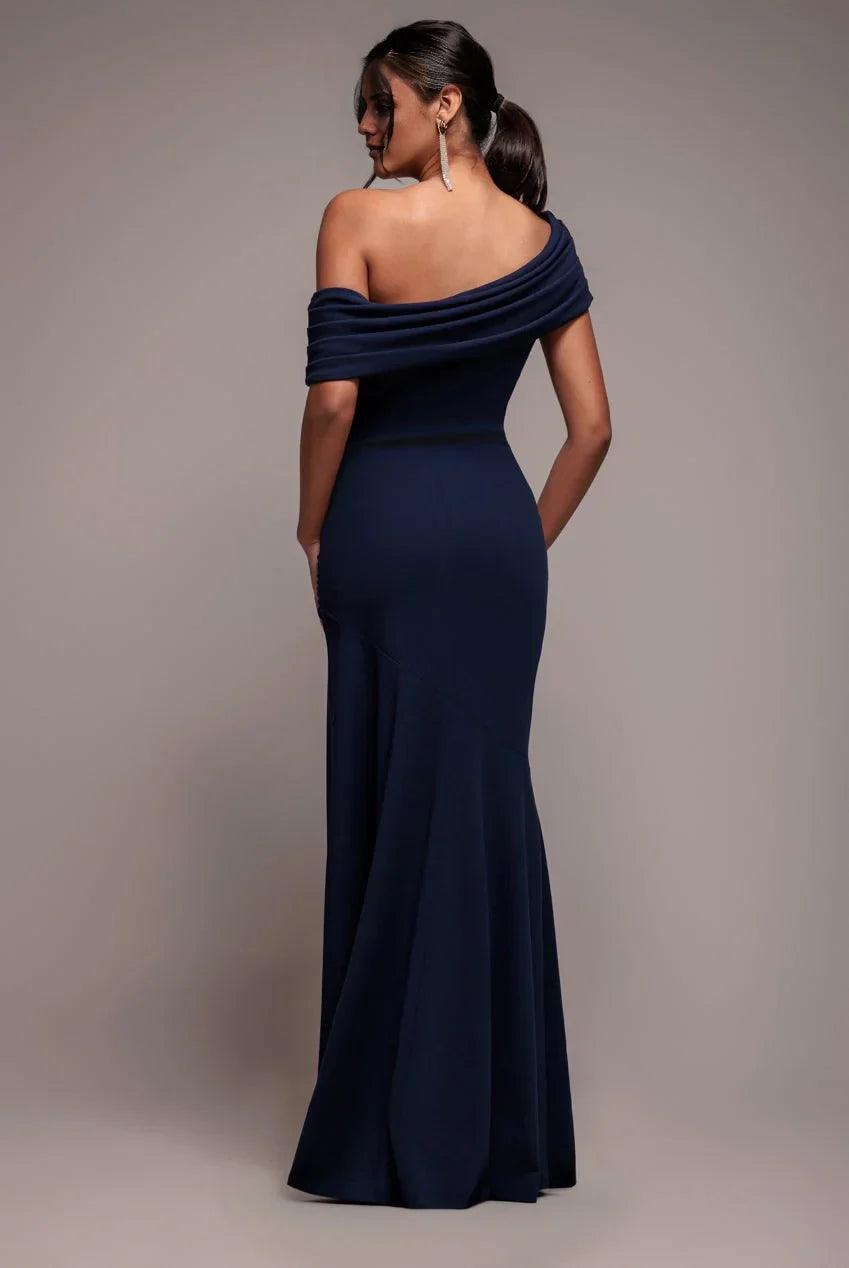 Mermaid One-Shoulder Sleeveless Draped Floor-Length Evening Dress - Chloe Dress