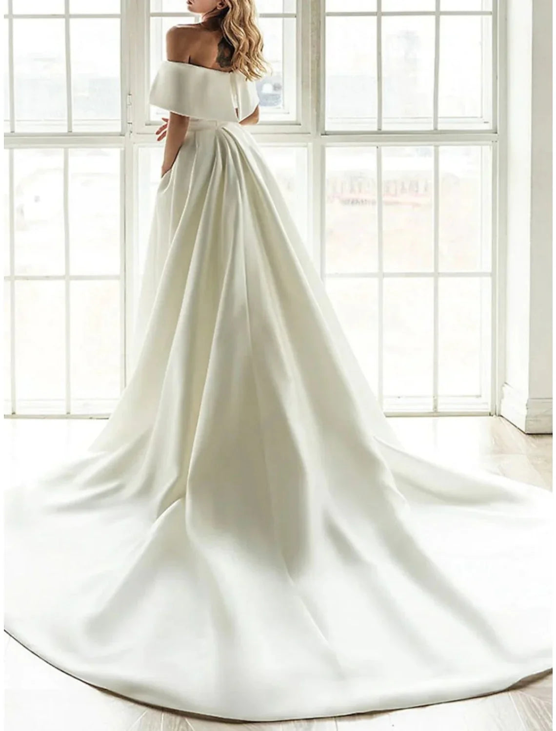 A-Line Off-Shoulder Floor-Length Wedding Dress - Chloe Dress