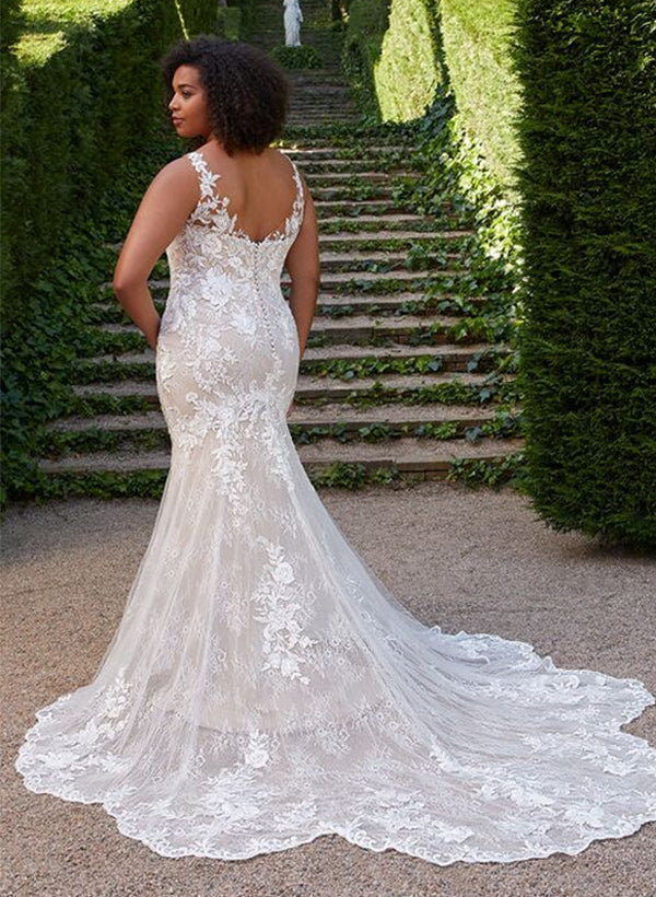 V-Neck Lace Wedding Dress - Chloe Dress