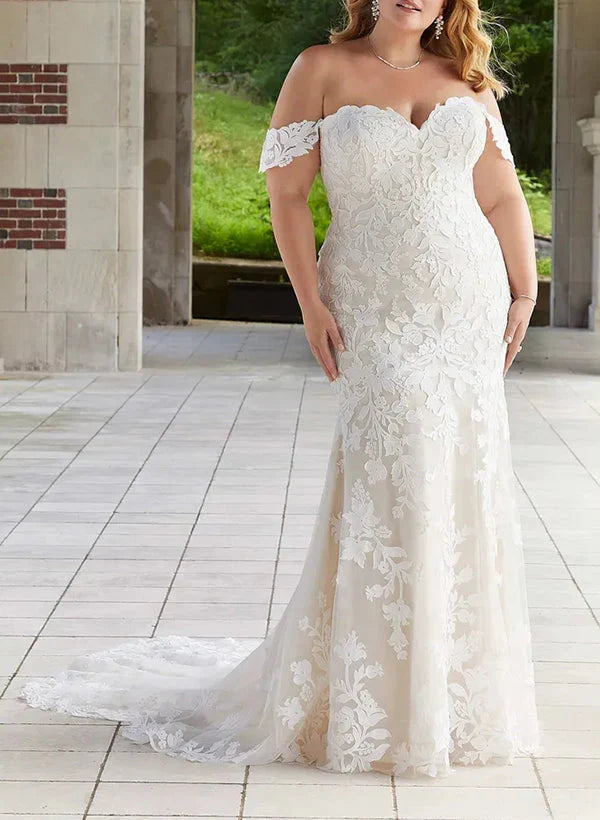 Off-Shoulder Lace Wedding Dress - Chloe Dress