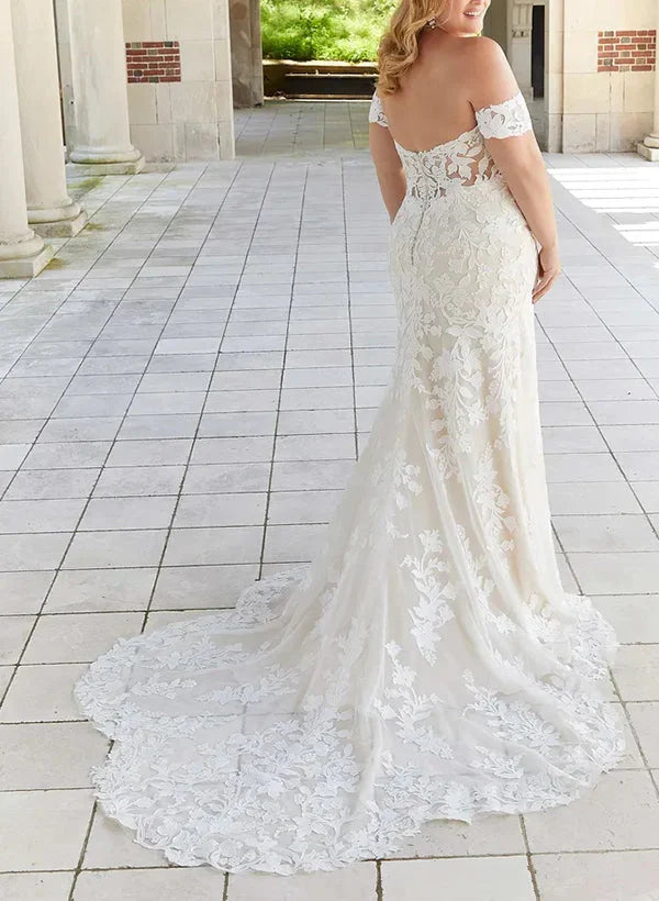 Off-Shoulder Lace Wedding Dress - Chloe Dress