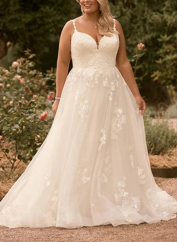 A-Line V-Neck Lace Wedding Dress - Chloe Dress