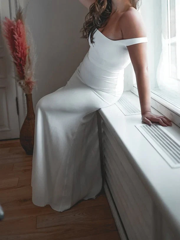 Square Neck Floor-Length Wedding Dress - Chloe Dress