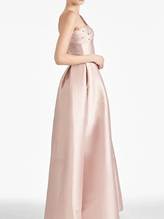 A-Line One-Shoulder Floor-Length Dress - Chloe Dress