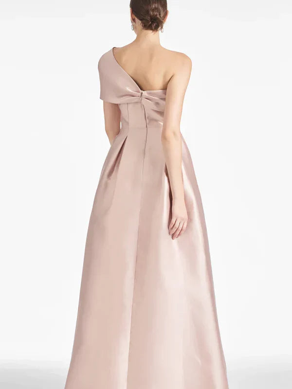 A-Line One-Shoulder Floor-Length Dress - Chloe Dress