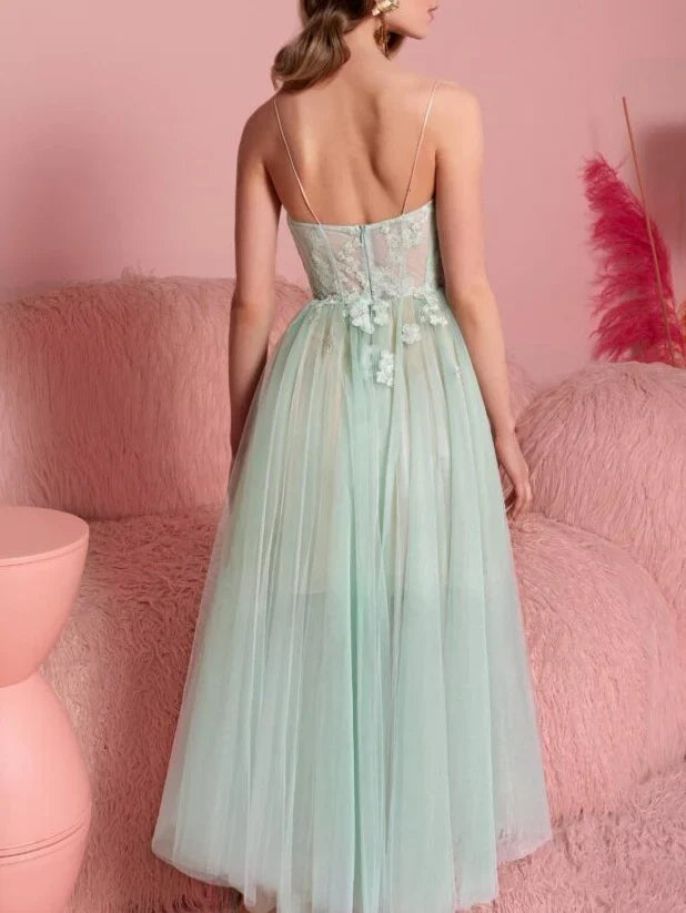 A-Line Strapless Sleeveless Tea-Length Cocktail Dress - Chloe Dress