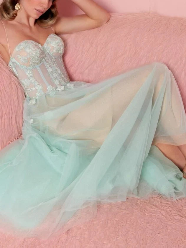 A-Line Strapless Sleeveless Tea-Length Cocktail Dress - Chloe Dress