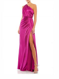 A-Line One-Shoulder Floor-Length Evening Dress - Chloe Dress