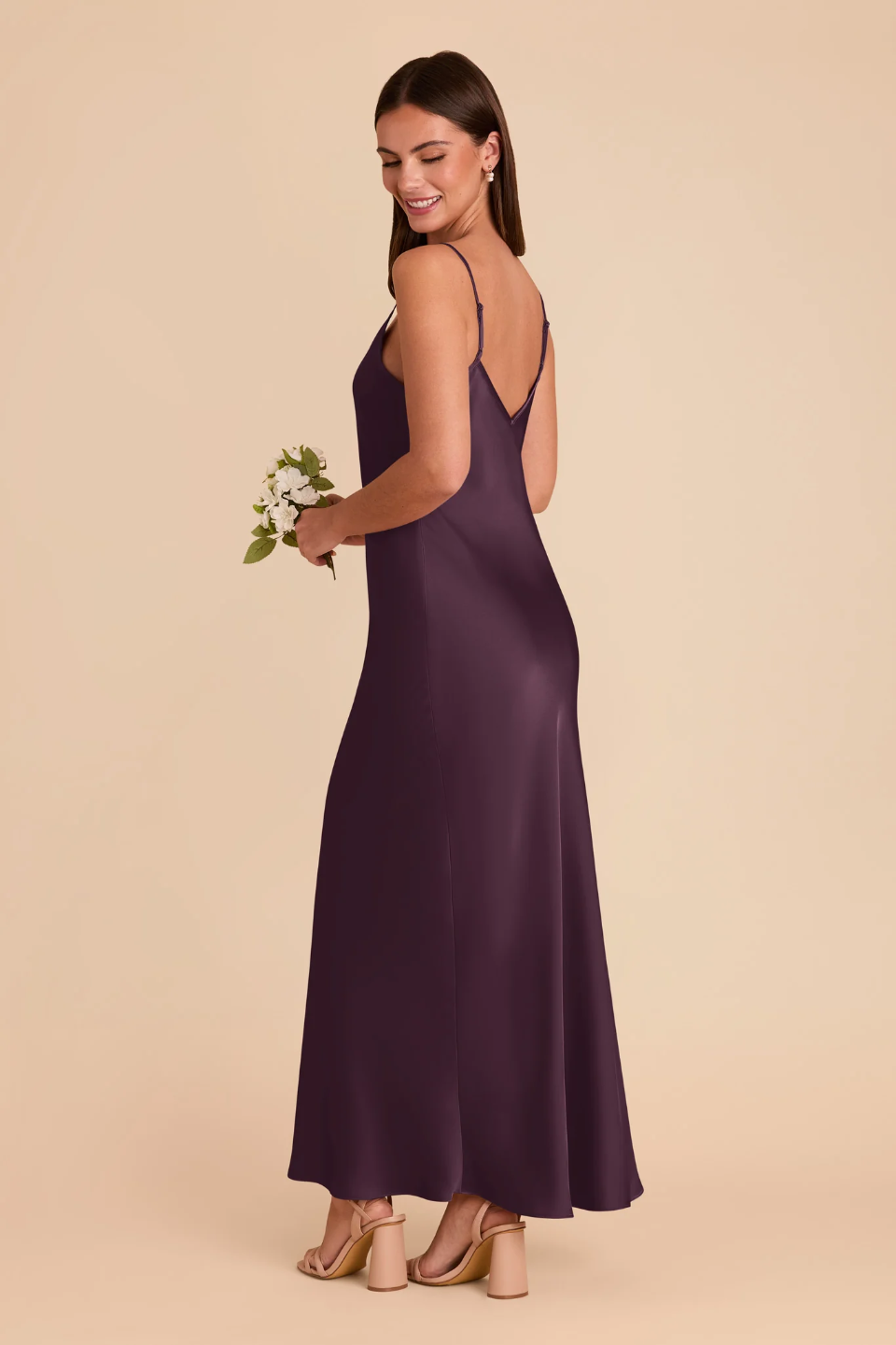 Spaghetti Strap Satin Mini Wedding Dress - Chloe Dress