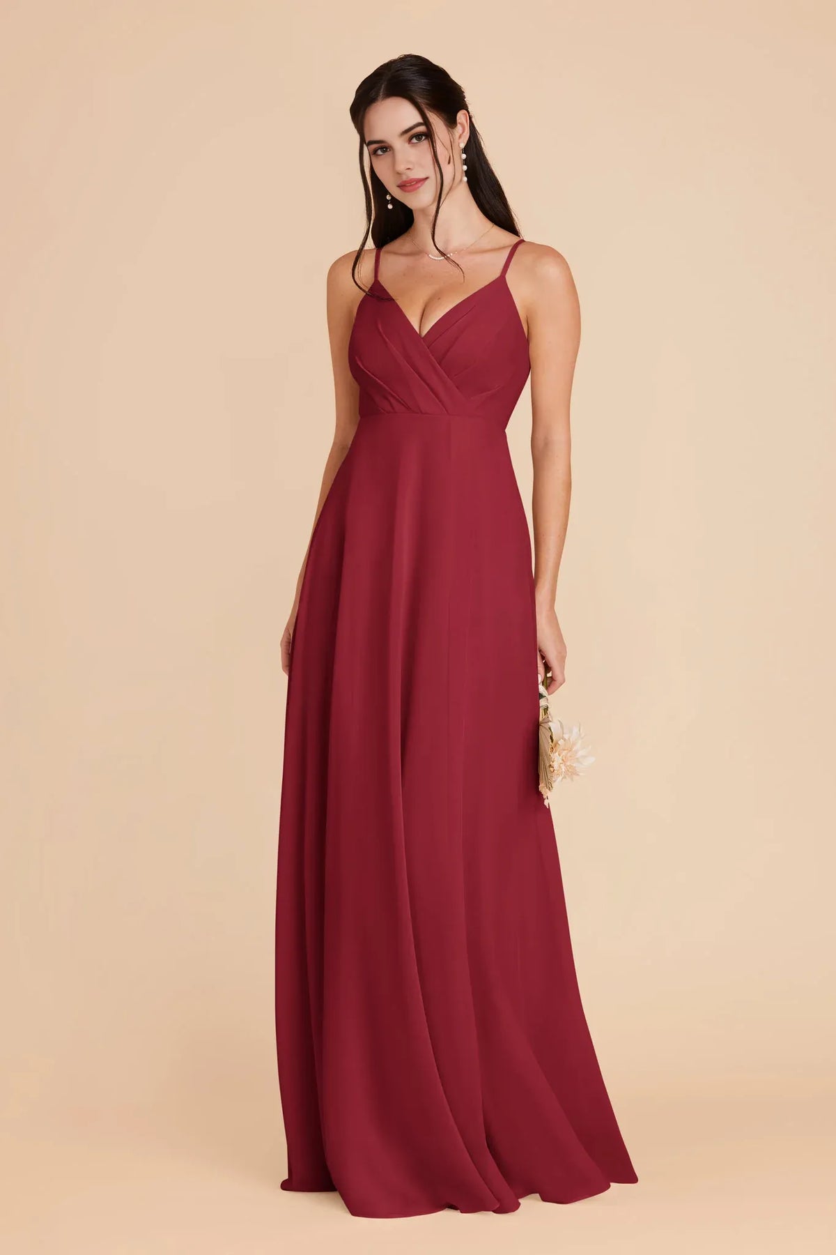 A-Line Chiffon Sleeveless Open Back Floor-Length Wedding Dress - Chloe Dress