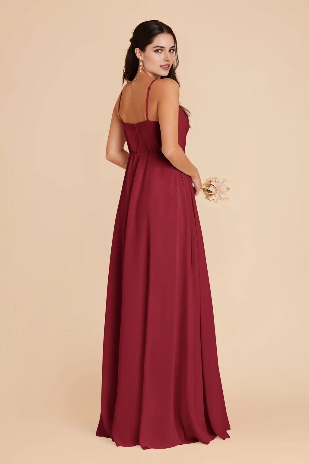 A-Line Chiffon Sleeveless Open Back Floor-Length Wedding Dress - Chloe Dress