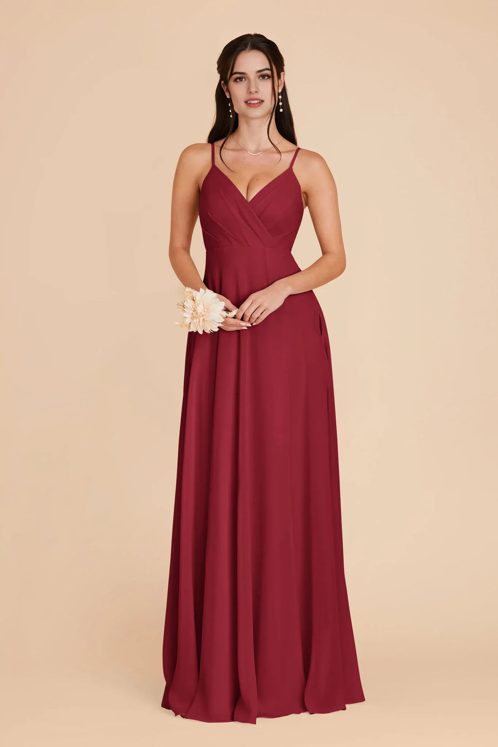 A-Line Chiffon Sleeveless Open Back Floor-Length Wedding Dress - Chloe Dress