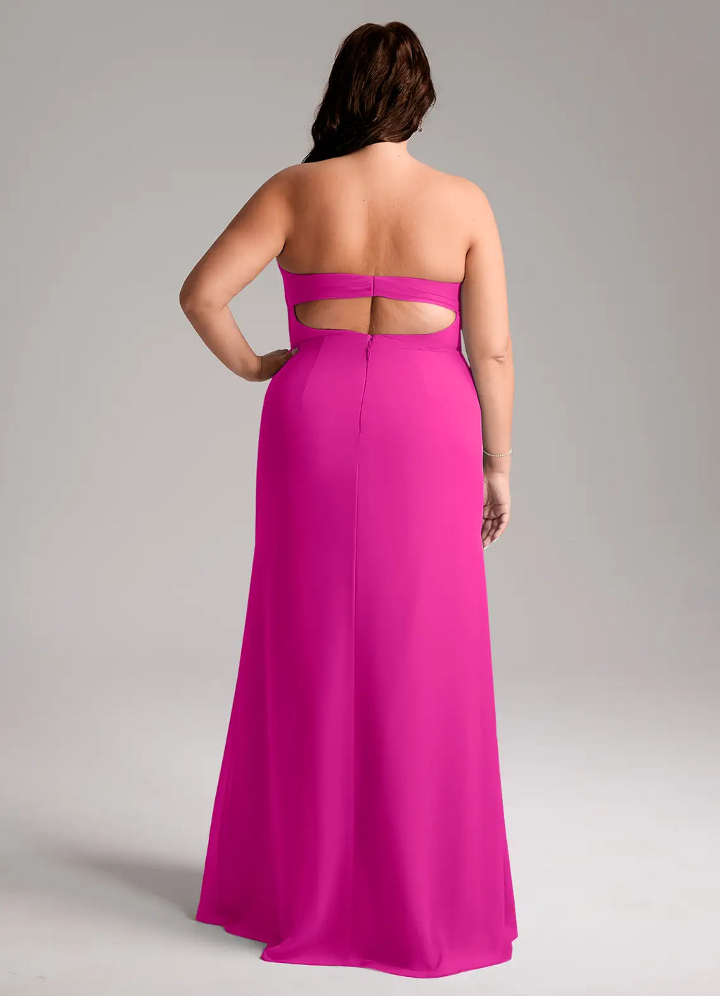 Sheath Strapless Open Back High Slit Wedding Dress - Chloe Dress