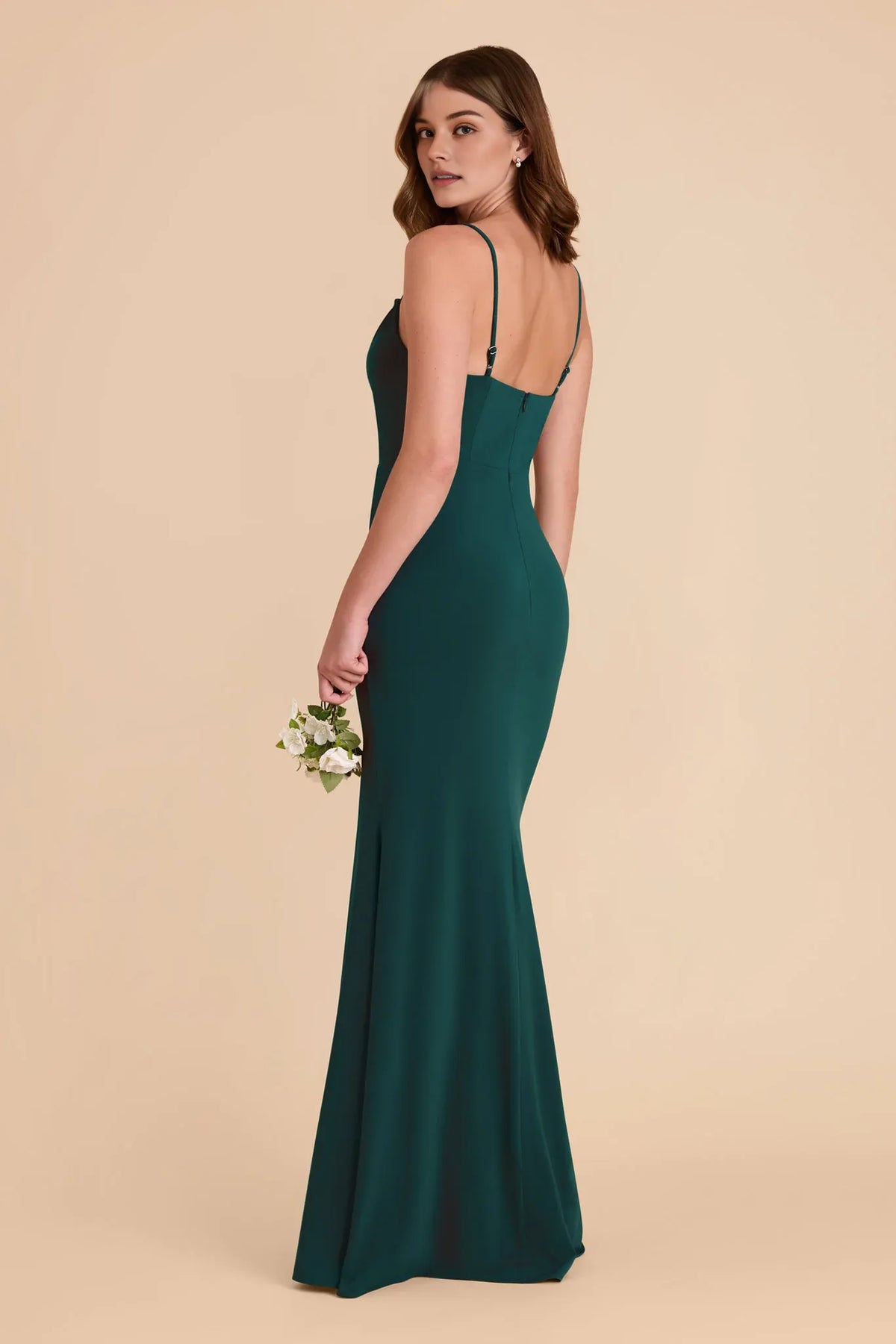 Sheath Spaghetti Strap Sleeveless High Slit Floor-Length Wedding Dress - Chloe Dress