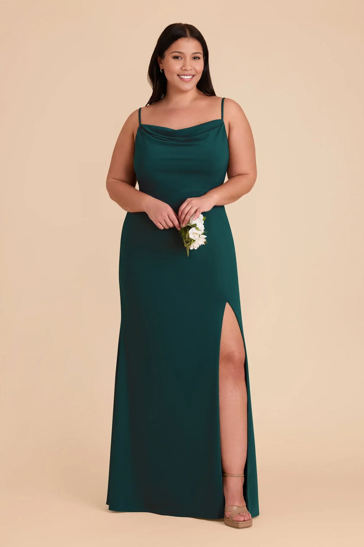 Sheath Spaghetti Strap Sleeveless High Slit Floor-Length Wedding Dress - Chloe Dress