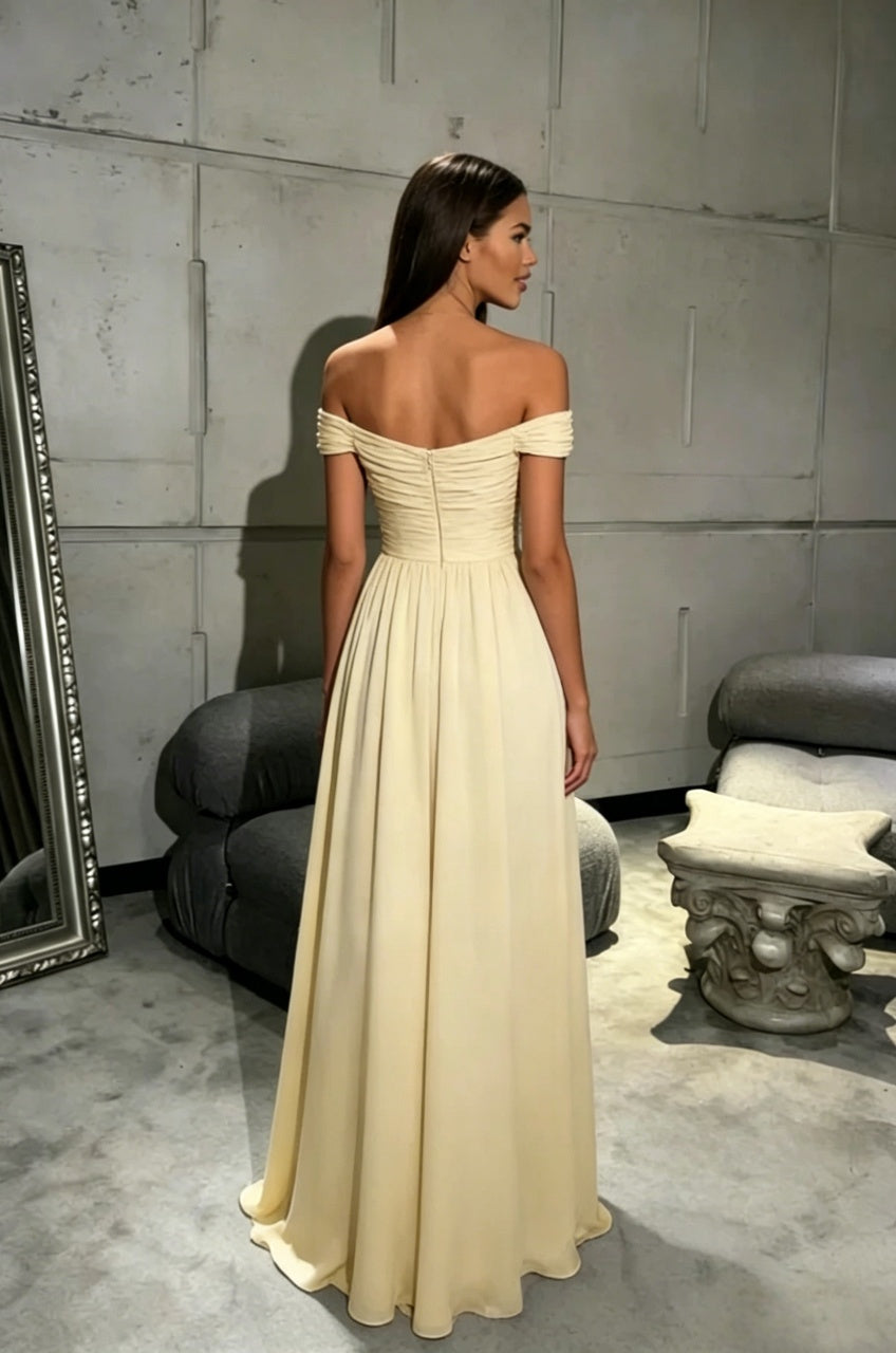 A-Line Chiffon Floor-Length Evening Dress - Chloe Dress