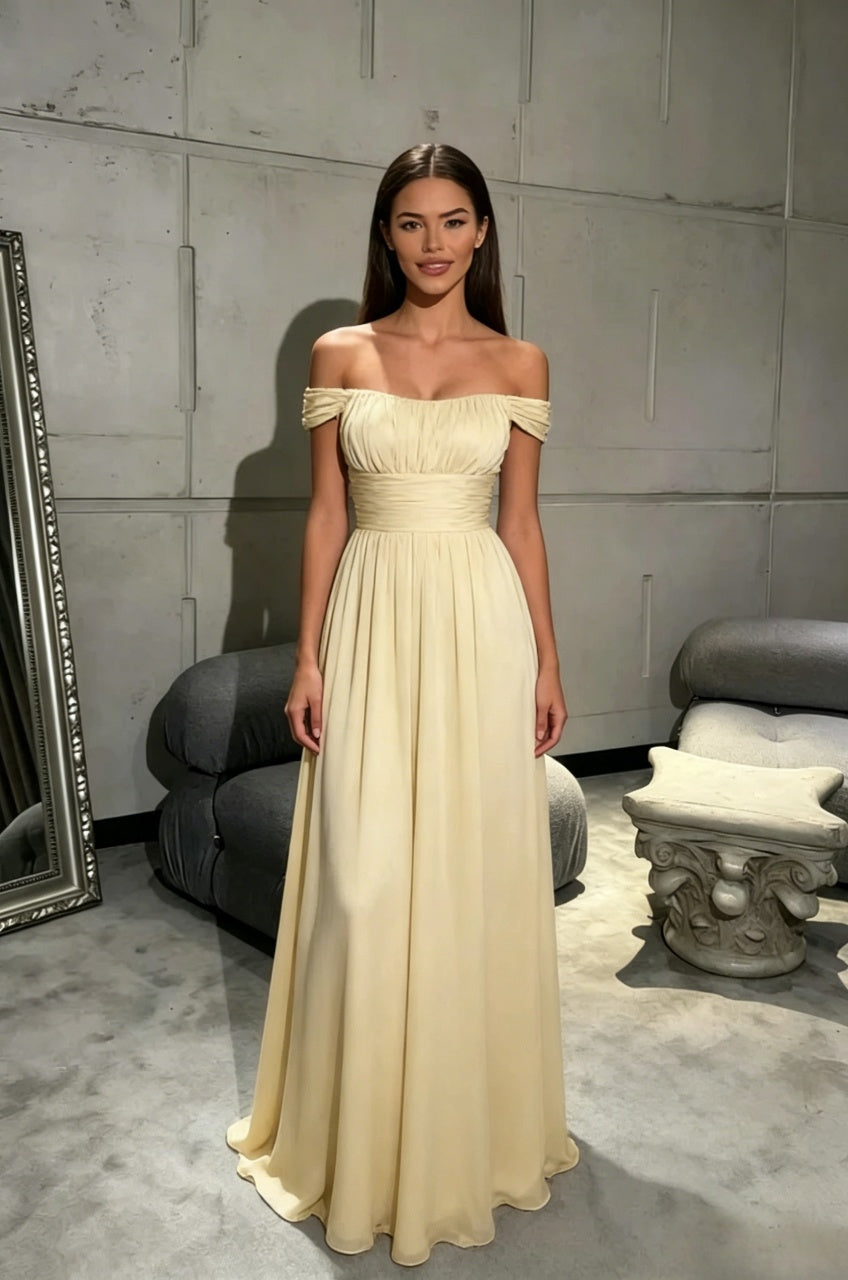 A-Line Chiffon Floor-Length Evening Dress - Chloe Dress