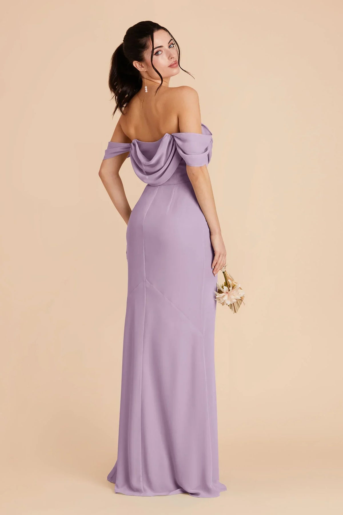A-Line Strapless Chiffon High Slit Floor-Length Wedding Gown - Chloe Dress