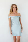 Off-Shoulder Satin Mini Homecoming Dress - Chloe Dress