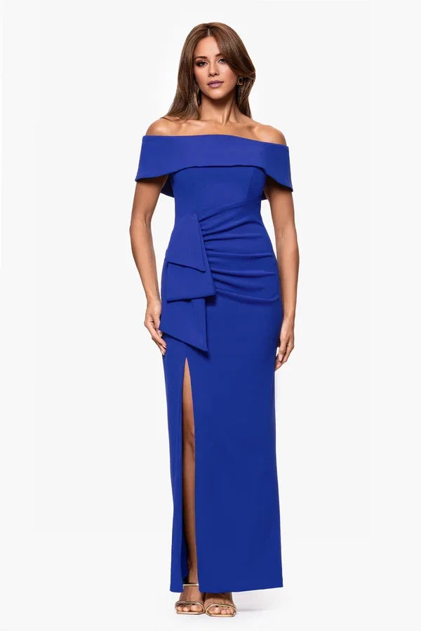 Off-Shoulder Sleeveless Backless High Slit Floor-Length Dress - Chloe Dress