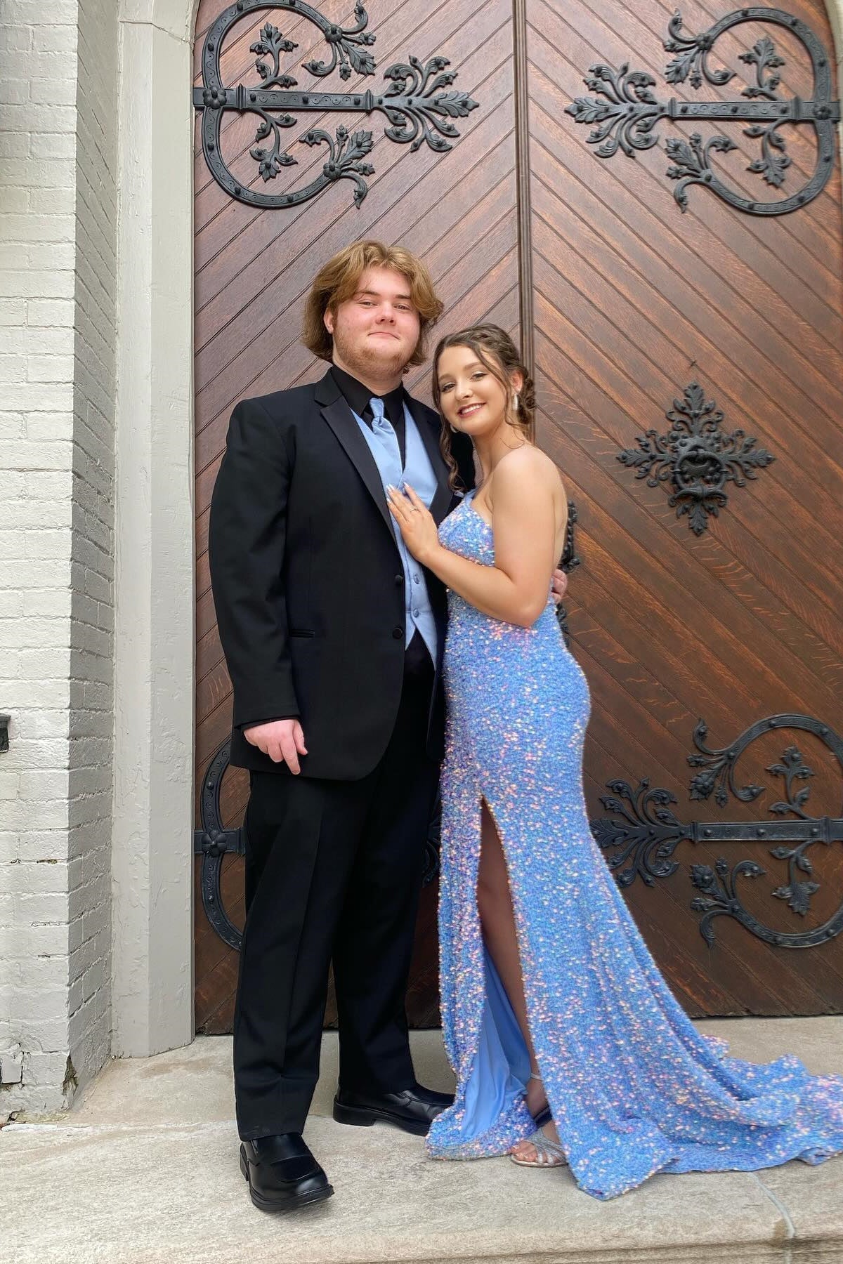 One-Shoulder Sequin Open Back High Slit Mini Prom Dress - Chloe Dress