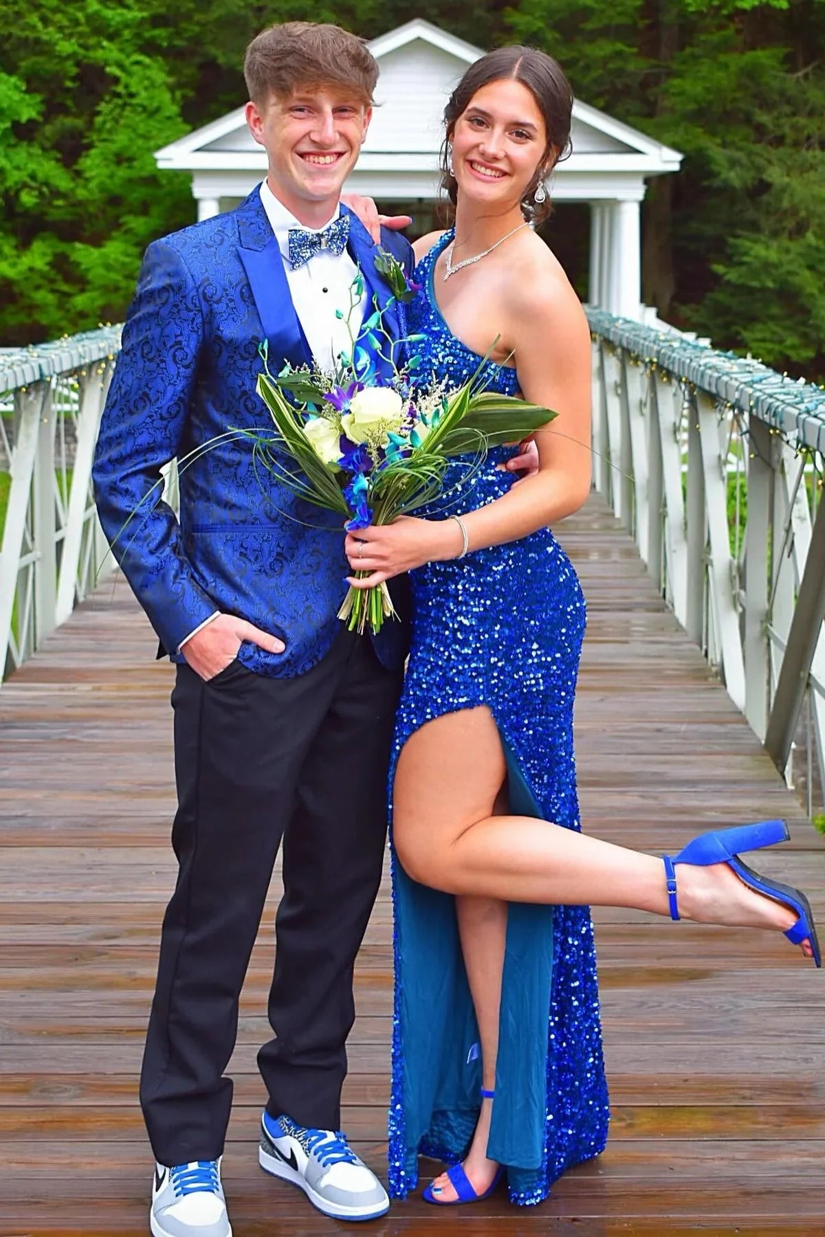 One-Shoulder Sequin Open Back High Slit Mini Prom Dress - Chloe Dress