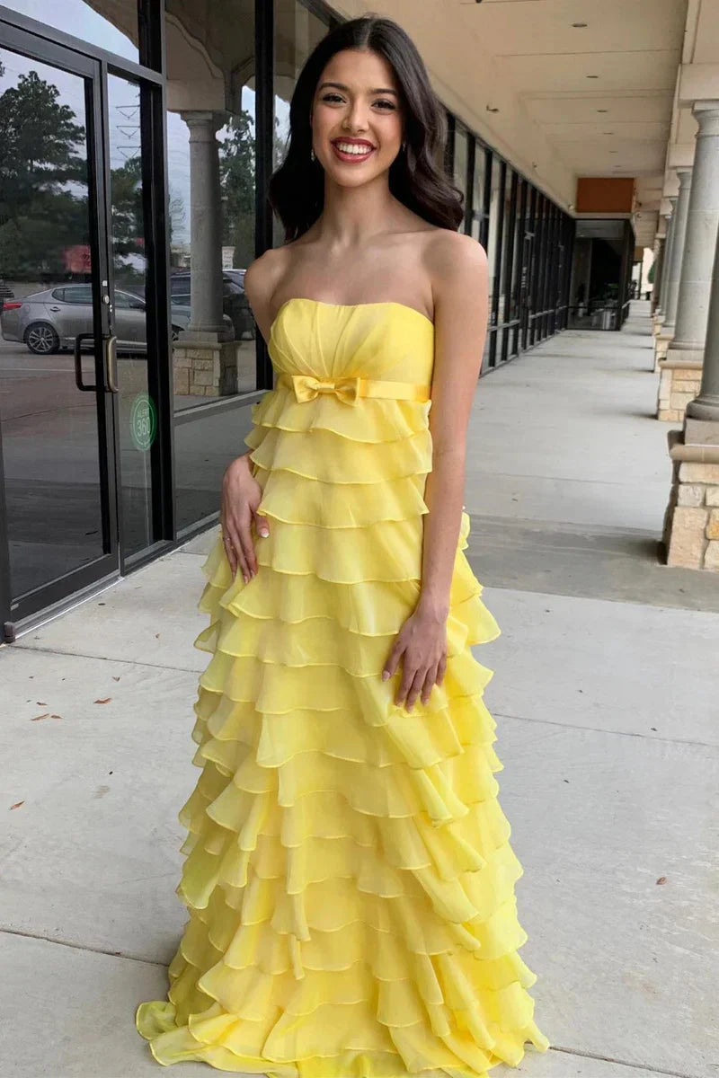A-Line Strapless Sleeveless Floor-Length Evening Dress - Chloe Dress